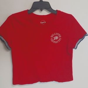 Red Hollister Graphic Crop Top